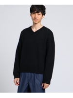 ドロップショルダーVネックプルオーバーニット [ メンズ　トップス ニット ドロップ Vネック ]/ブラック(019)
