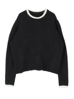 ネックフェザーヤーンラインプルオーバー/ブラック