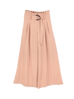 ハイウエストDカンベルト付きワイドパンツ/ピンク