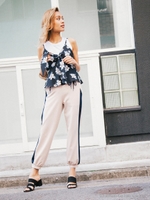 ハイウエストジャージーパンツ/ベージュ