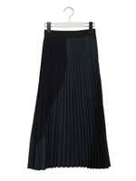 バイカラープリーツスカート/NAVY