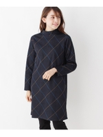 バイヤスチェック裏起毛ワンピ/ネイビー(293)