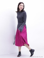 バックゴムプリーツスカート/ピンク