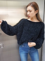 バルキーモールニット/BLK