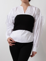 ビスチェドッキングドロストシャツ/WHT