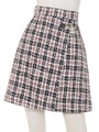 ビット付チェックＡラインスカート(ネイビー)/ネイビー