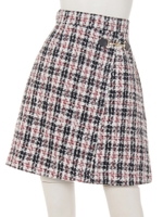 ビット付チェックＡラインスカート(ネイビー)/ネイビー