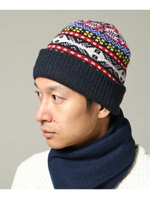 フェアアイル柄ニットキャップ/ネイビー(693)