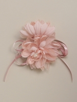 [フォーマル対応]フラワーリボンコサージュ/ピンク