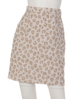 フロッキーレオパードタイトスカート/ベージュ