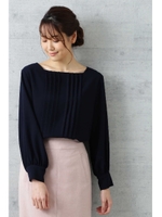 フロントピンタックブラウス/ネイビー(120)