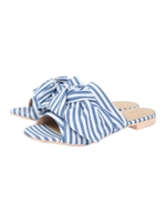 フロントリボンサンダル/ボーダー/ライトブルー