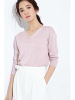 ブライトレーヨンＶネック/ラベンダー(080)