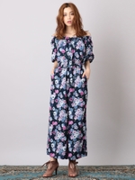 ブリリアントフラワーオールインワン/ネイビー