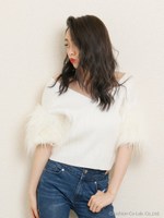 プードルファースリーブニット/ホワイト