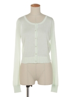 プチフラワーボタンカーディガン/ライトグリーン