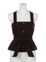 ペプラムリボンビスチェ/BRN