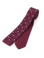 ボーダー&ドット ニットタイ/ワインレッド(863)
