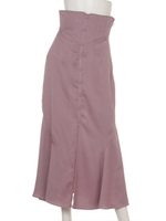 ボタンダウンレディロングスカート/ピンク