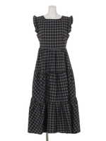 ボリュームティアードワンピース/BLACK