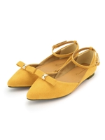 ポインテッドフラットパンプス/マスタード(033)