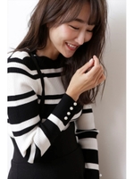 マルチボーダーニット/ブラック