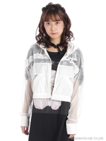 メッシュショートフーディー/ホワイト