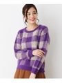 モヘヤ起毛チェックプルオーバー/ロイヤルパープル(282)