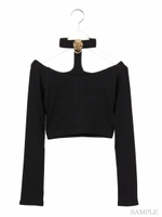 ライオンチョーカー長袖TOPS/ブラック