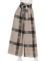 リネンチェックワイドPT/オフホワイト