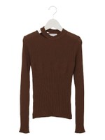 リブKNIT　TOPS/BROWN