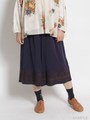 リヨセルレース刺しゅうワイドパンツ/ネイビー