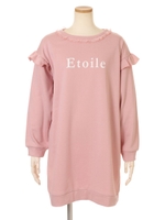 レースアップシューズ裏毛ワンピース/ピンク