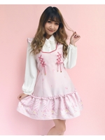 レースアップリボンジャンスカ/ピンク