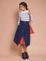 レイヤードスカート/ネイビー
