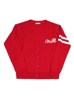 レタードカーディガン/レッド