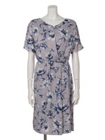 ヴィンテージフラワーVネックワンピース/ライトグレー(花柄)