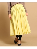 割繊デシン　プリーツスカート/レモンイエロー(031)