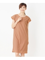 幾何学プリントサックワンピース/ダークオレンジ(168)