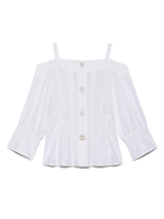 肩ひも付きオフショルブラウス/WHT