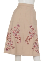 刺繍BOXスカート/ベージュ