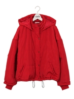 中綿フード付きダウン/レッド