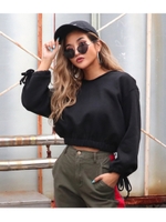 【ANAP】 裏起毛クロップドフーディートップス/ブラック(027)