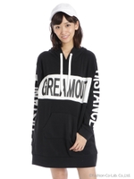 裏起毛切替チュニックパーカー/クロ