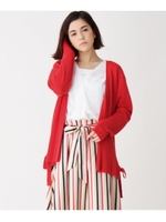 両サイドリボン トッパーカーディガン/レッド(062)
