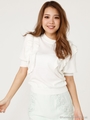 ショルダーフリルニットTOP/WHT