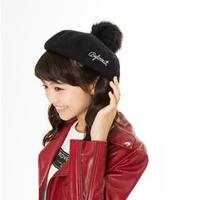 【30%OFF】フェイクファーつきウールベレー帽