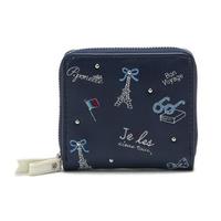 【30%OFF】フレンチモチーフフェイクレザー二つ折り財布