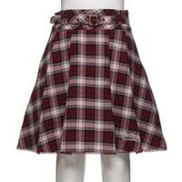 【30%OFF】ベルトつきチェックスカパン