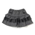 【30%OFF】ミニリボンつきティアードチェックキュロット